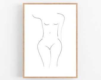 Woman line art, Woman print, Abstract women wall decor, Minimalist art, Modern decor, Feminist printable wall art, Feminism, Drawing