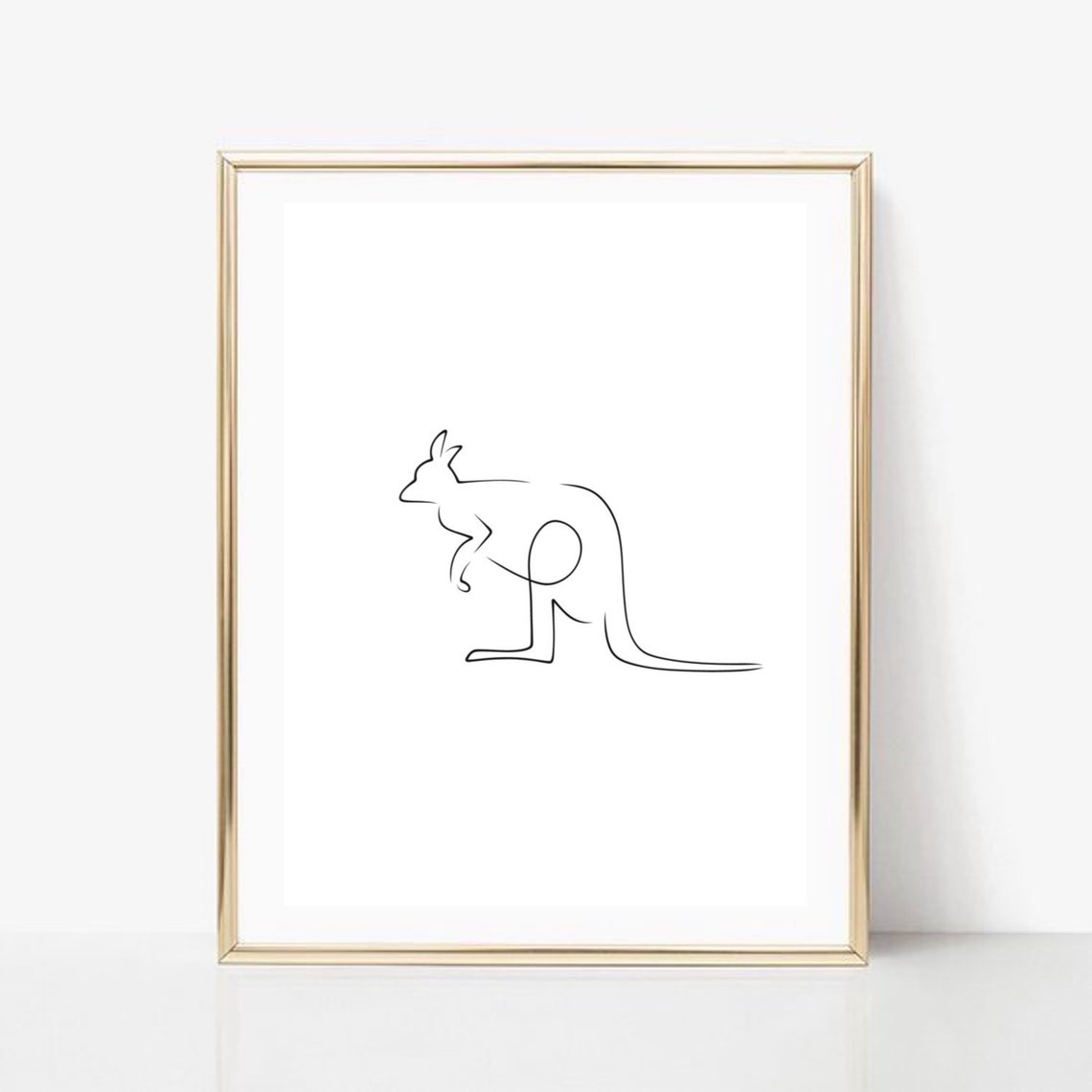 Kangaroo Line Art, Kangaroo Print, Abstract Kangaroo Wall Decor ...