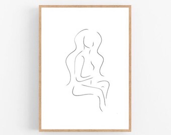Woman line art, Woman print, Abstract women wall decor, Minimalist art, Modern decor, Feminist printable wall art, Feminism, Drawing