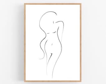 Woman line art, Woman print, Abstract women wall decor, Minimalist art, Modern room decor, Feminist printable wall art, Feminism, Drawing