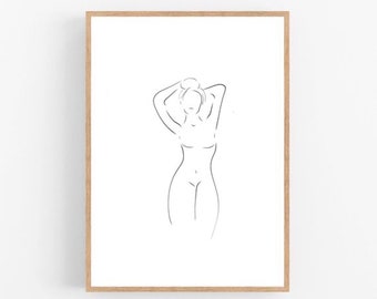 Woman line art, Woman print, Abstract women wall decor, Minimalist art, Modern decor, Feminist printable wall art, Feminism, Drawing