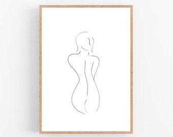 Woman line art, Woman print, Abstract women wall decor, Minimalist art, Modern room decor, Feminist printable wall art, Feminism, Drawing