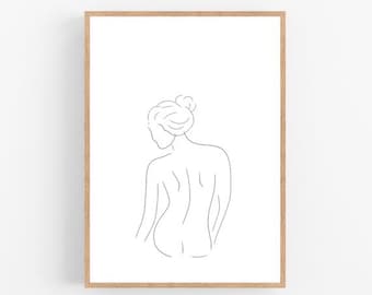 Woman line art, Woman print, Abstract women wall decor, Minimalist art, Modern decor, Feminist printable wall art, Feminism, Drawing