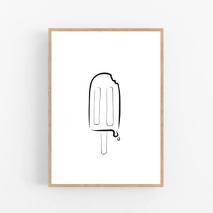 Popsicle line art, Popsicle print, Abstract Popsicle wall decor, Minimalist art, Modern room decor, Popsicle printable wall art, Popsicle