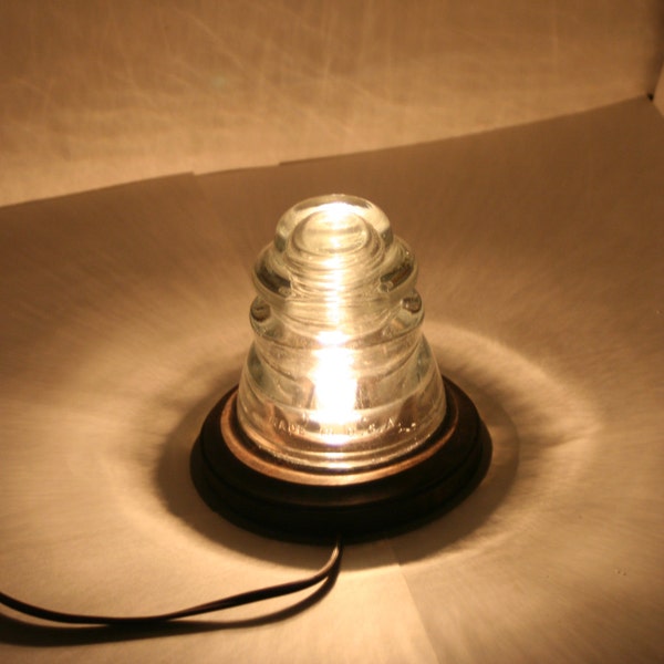 HEMINGRAY 45 Antique Insulator Night Light / Desk Lamp