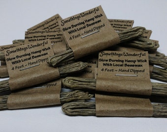 15 Slow Burning Hemp Wick ~ Somethings Wonderful ~ 15 Count of 4 Ft Bundles (60 Ft Total)