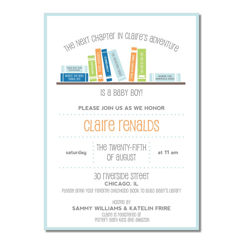 Book Theme Baby Shower Invitation Books Books Books In Etsy