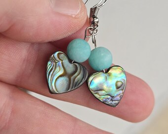 Blue Heart Beaded earrings