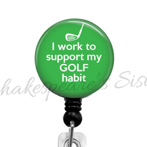 Funny Golf Quote - Retractable Badge Reel - ID Badge Holder - Office Badge Reel