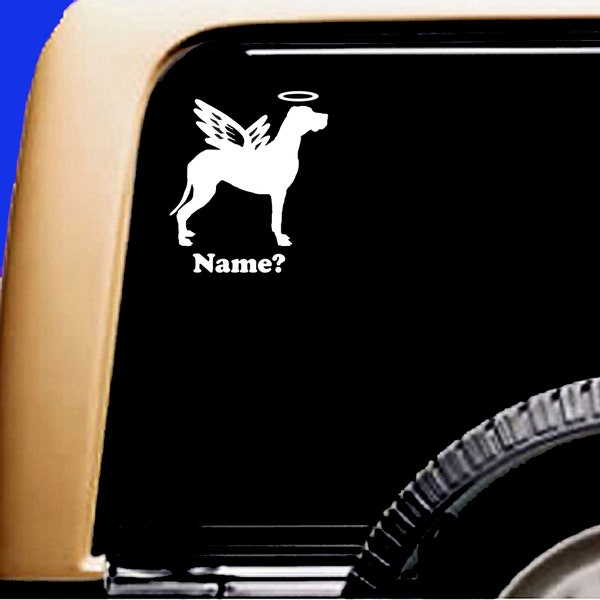 Great Dane Dog Memorial Angel Wings Decal. Natural Ears. Pet car, truck, rv vinyl sticker