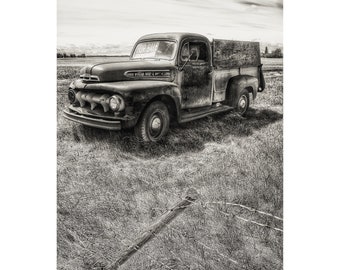 YOU PRINT 1948 Ford f-100 Vintage Truck Photograph Digital File Original B&W Photography