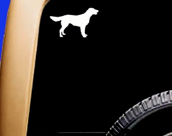 Dog Full Body Flat-coated Retriever Decal Sticker  RV Truck Vinyl ~ Original Design Silhouette