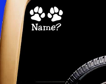 Dog / Cat Paws Prints ADD NAME  Personalize  Decal Sticker Original Design RV Truck Vinyl