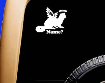 Ferret Down Angel Memorial Add Name Vinyl Car Window Pet Vinyl Decal Sticker Original Design