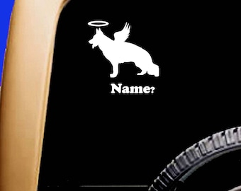 Dog Memorial German Shepherd Angel Halo Decal Sticker Original Design RV Truck Vinyl