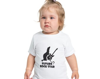 Baby Short Sleeve T-Shirt Ferret Future Rock Star Guitar