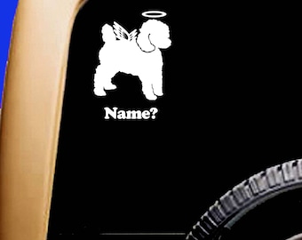 Dog Memorial Toy Poodle Angel Halo Decal Sticker Original Design RV Truck Vinyl