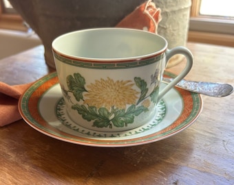 France Haviland Limoges Cup and Saucer, Haviland Limoges Chrysantheme, Chrysantheme by Haviland, French Cup and Saucer, French Porcelaine