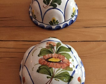 Pair Made In Italy Molds, Bassano Ceramiche Molds, Hand Painted Molds, Italian Ceramic Molds, Decorative Molds, Hand Painted Porcelain Molds