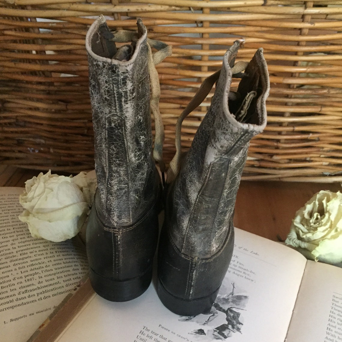Edwardian Childs Shoes Antique Childs Boots Victorian Child Etsy