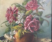 Antique Rose Painting, Floral Painting, Shabby Chic Painting, Still Life Painting, Roses Painting, Boudoir Painting, Flower Painting, Roses
