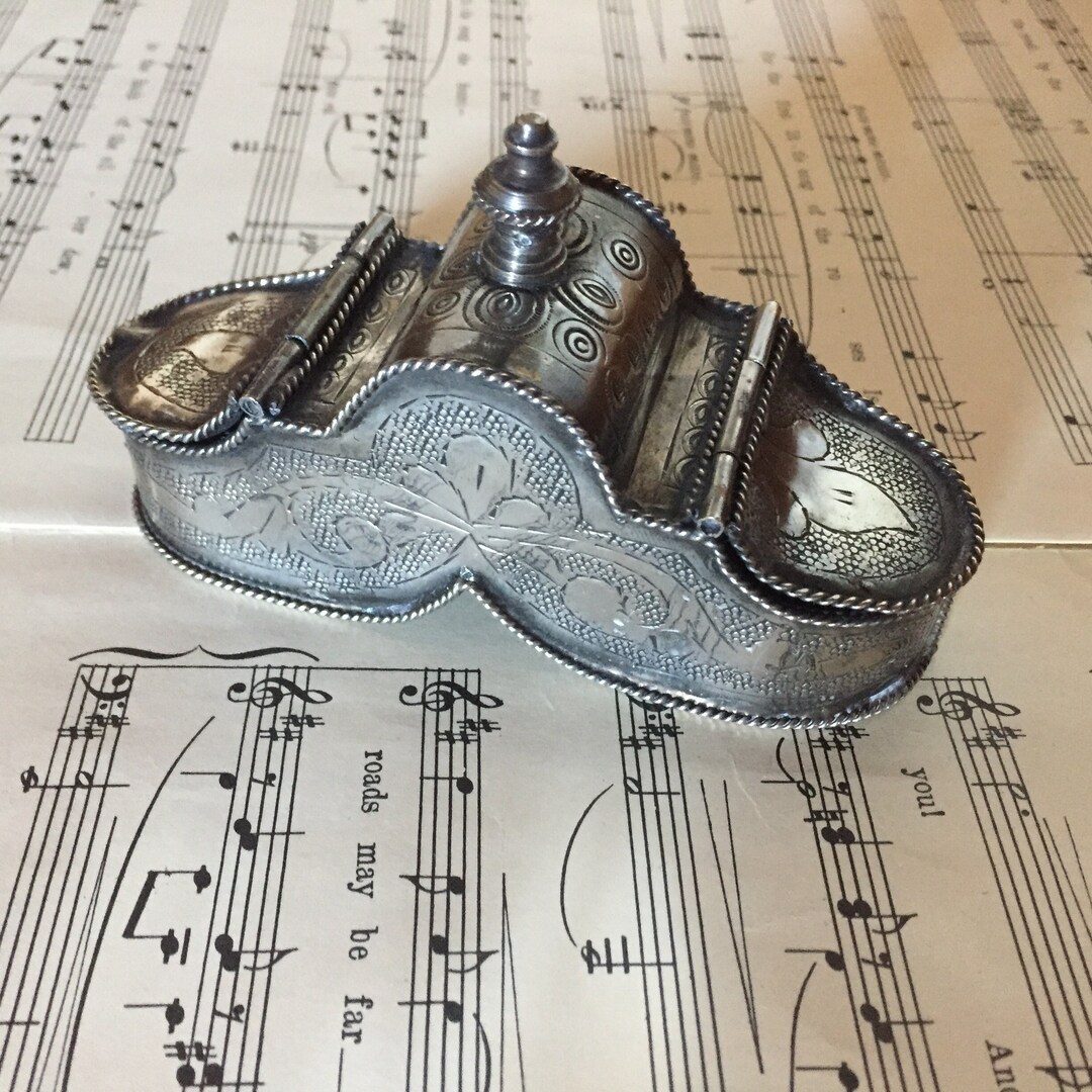 Etched Metal Box Decorative Box Silver Box Lidded Box Etsy