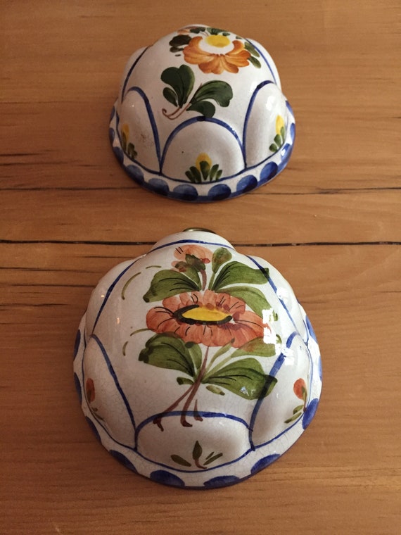 Pair Made in Italy Molds, Bassano Ceramiche Molds, Hand Painted Molds,  Italian Ceramic Molds, Decorative Molds, Hand Painted Porcelain Molds 