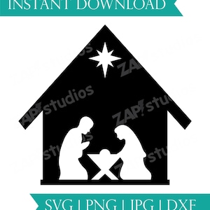 Nativity svg, Holy Family png, Nativity Scene svg, Christmas png files, Nativity decal, Jesus svg, Christmas Nativity, Holy Family