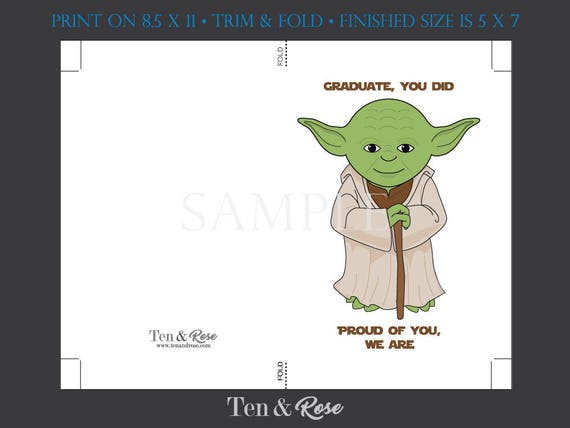 Free Printable Star Wars Graduation Card