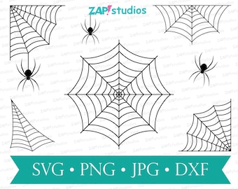 Clip art di ragnatela di Halloween, ragno SVG, PNG (download digitale)