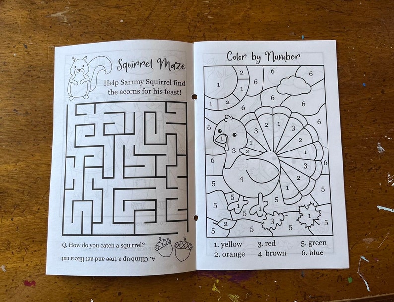 Printable Thanksgiving Activity Booklet, Thanksgiving Activities for kids, I Spy, Thanksgiving Coloring, Maze, Thanksgiving Word Search, image 4