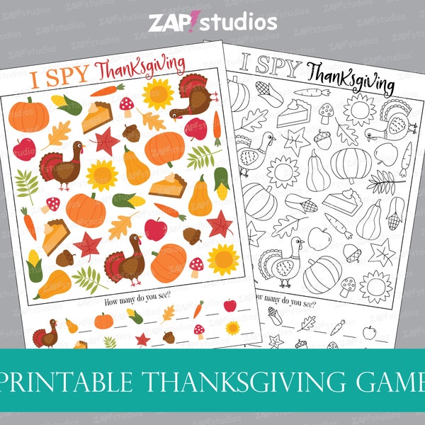 Printable Thanksgiving Seek and Find Game, Thanksgiving I Spy Activity, Thanksgiving Classroom game, Fall I Spy Thanksgiving, Harvest Game