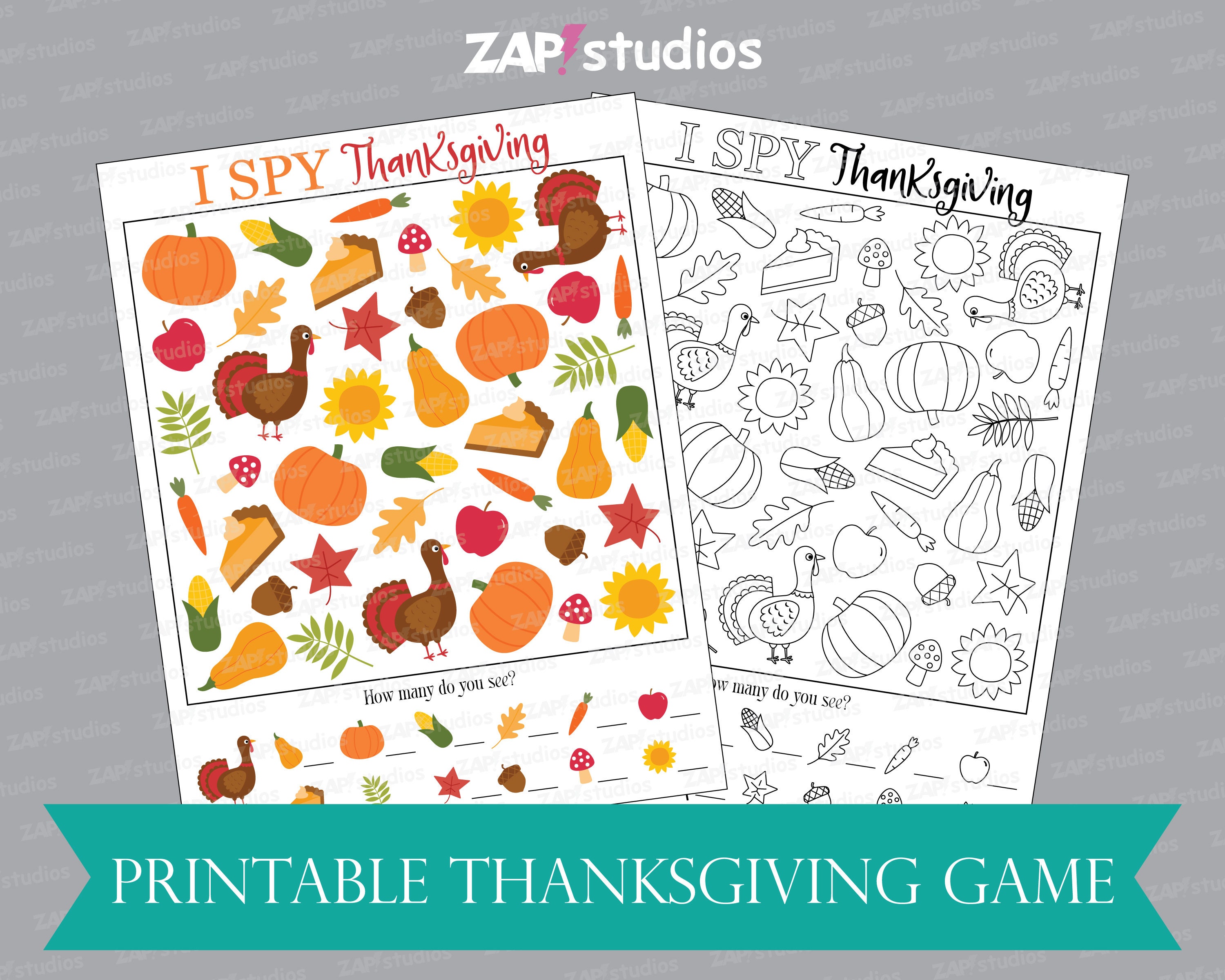 printable thanksgiving i spy game: classroom activity (pdf) - etsy