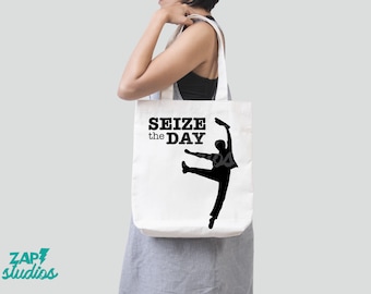 Newsies Musical Inspired Tote Bag - "Seize The Day" Broadway Theatre Canvas Shopping Bag - View #4