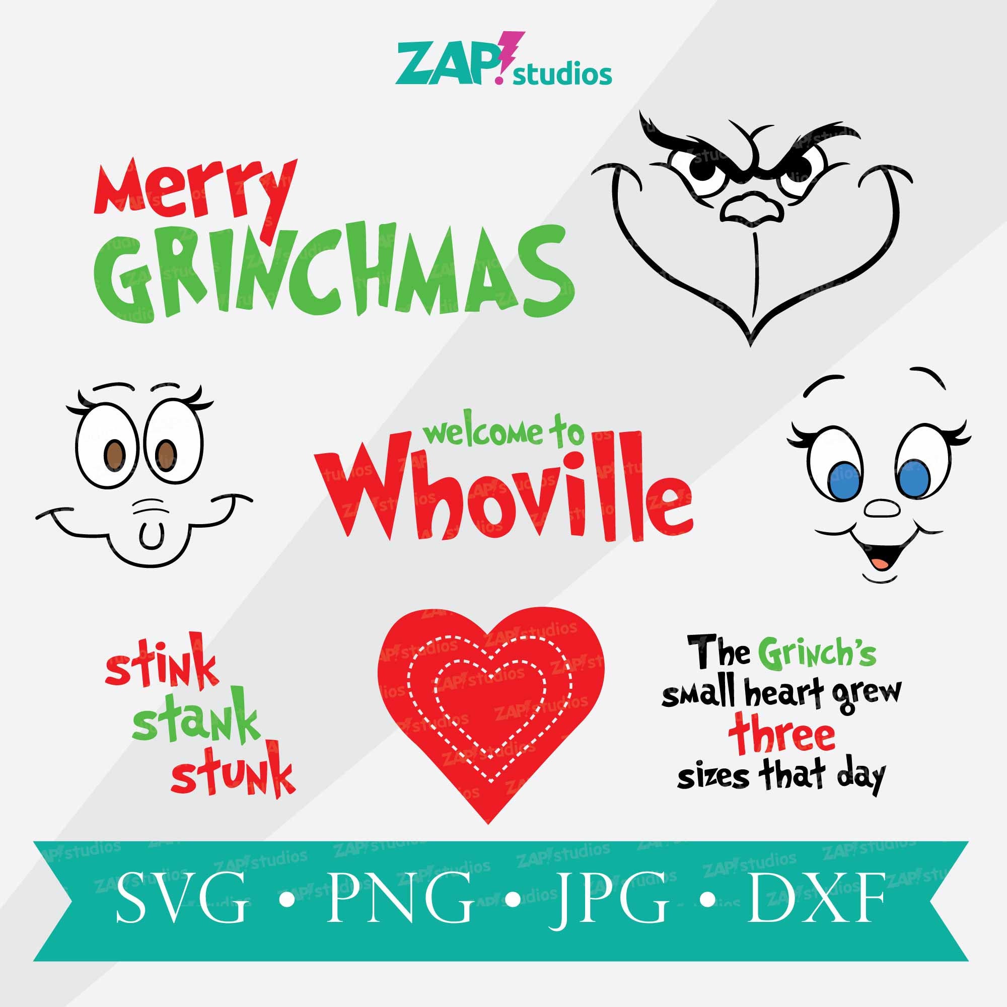 Grinch SVG Bundle: Cindy Lou Who, Max, Merry Grinchmas (digital Download) -  Etsy, image size:2000x2000