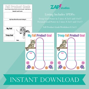 Printable Girl Scout Fall Product Goal Poster, Girl Scout Goal ...