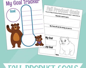 Suivi des objectifs de vente d'automne Girl Scout : feuille de calcul et affiche imprimables (téléchargement numérique)