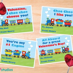 Editable Train Valentines, Printable Train Valentine, Kids Valentine ...