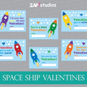 Editable Space Valentines, Printable Rocket Valentines, Spaceship Valentine Cards, Classroom Valentines, Rocket Ship Valentine for School