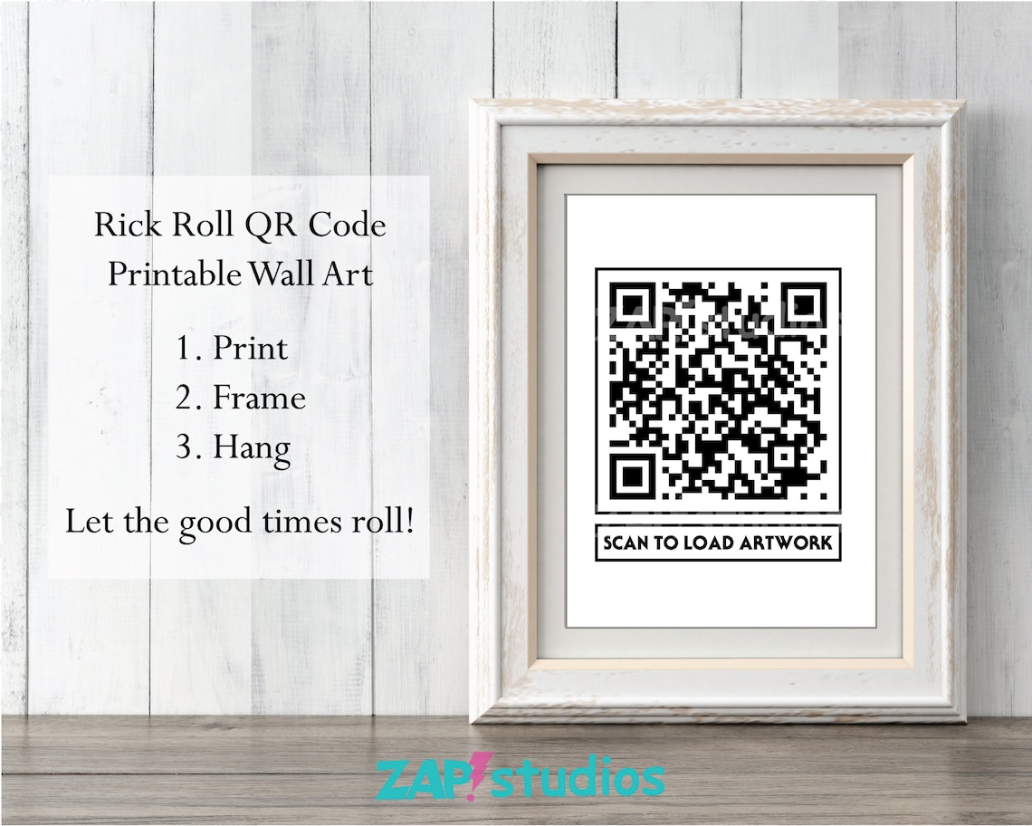Rick Roll QR Code Printable QR Code Wall Decor Prank - Etsy UK