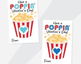 Editable Popcorn Valentine Card: Classroom Printable (PDF)