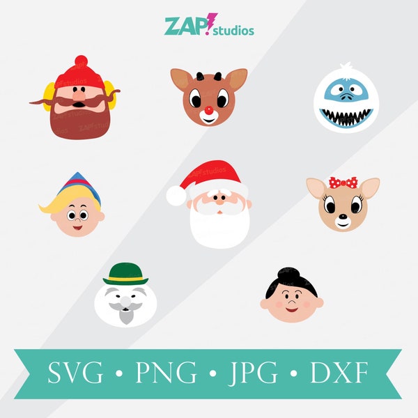 Rudolph SVG Bundle, Clarice, Bumble png, Yukon Cornelius, Sam the Snowman svg, Hermey jpg, Rudolph clip art, Santa, Mrs Claus, elf, reindeer