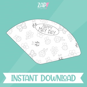 Printable May Day Basket Template: Kids Coloring Activity (PDF)