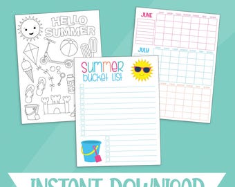 Utskrivbar sommarönskelista: Målarbild och kalender (PDF)