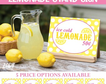 Printable Pink Lemonade Stand Sign: DIY Kids Decor (PDF)