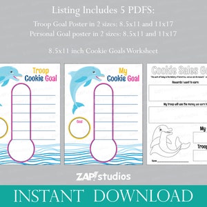 Printable Girl Scout Cookie Goal Poster Girl Scout Cookies - Etsy