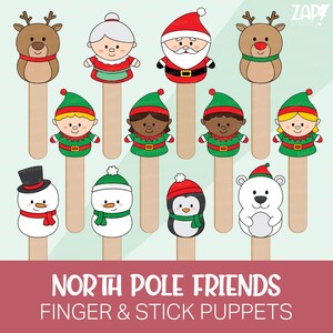 Printable Christmas Stick Puppets pr Finger Puppets: Holiday Activity (PDF)