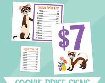 Tableau des prix et enseigne des Girl Scouts Cookies (téléchargement numérique)