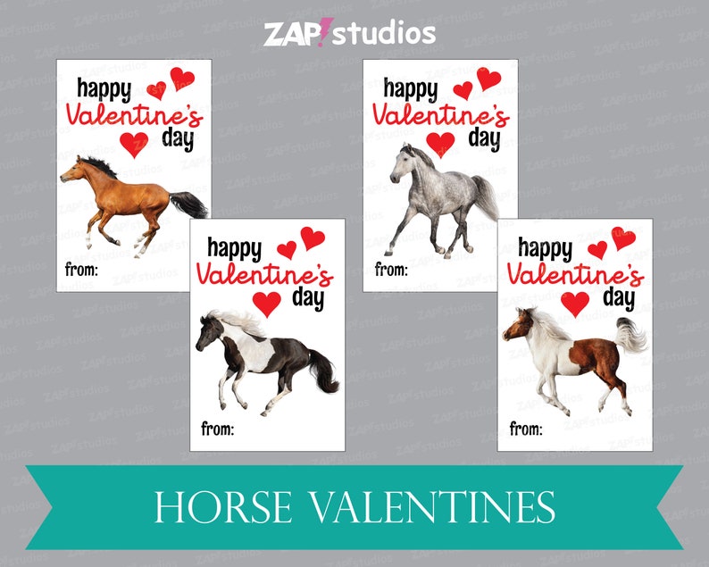 Printable Horse Valentines Editable Pony Valentines School - Etsy