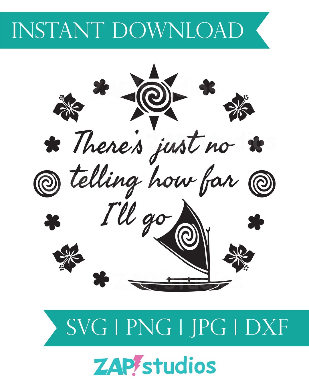 Moana Quote Svg, Moana Boat, Moana Png, There's Just No Telling How Far